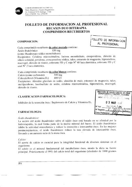 Recaxin duo biterapia Comprimidos recubiertos - Instituto de Salud ...