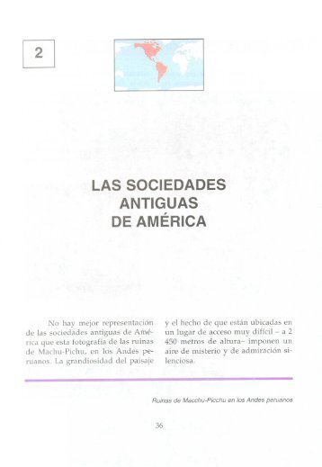 Las sociedades antiguas de América.