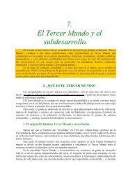 7. El Tercer Mundo y el subdesarrollo.