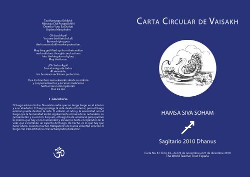 CARTA CIRCULAR DE VAISAKH - The World Teacher Trust