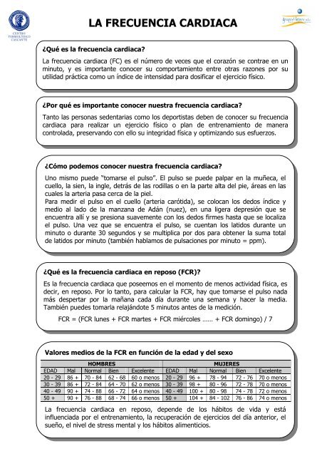 LA FRECUENCIA CARDIACA.pdf - Centro Termolúdico de Cascante