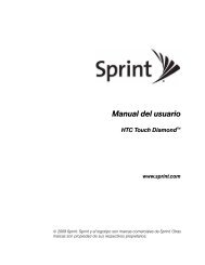 Manual del usuario HTC Touch DiamondTM www ... - Sprint Support