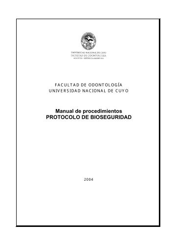 BIOSEGURIDAD EN ODONTOLOGIA - Facultad de Odontología ...