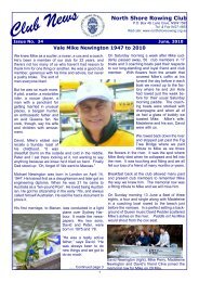 Issue No. 34 - North Shore Rowing Club