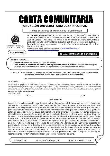 carta comunitaria carta comunitaria - Fundación Universitaria Juan ...