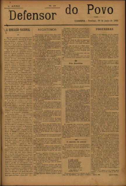 COIMBRA —Domingo, 16 de junho de 1895 A PENA DE MORTE