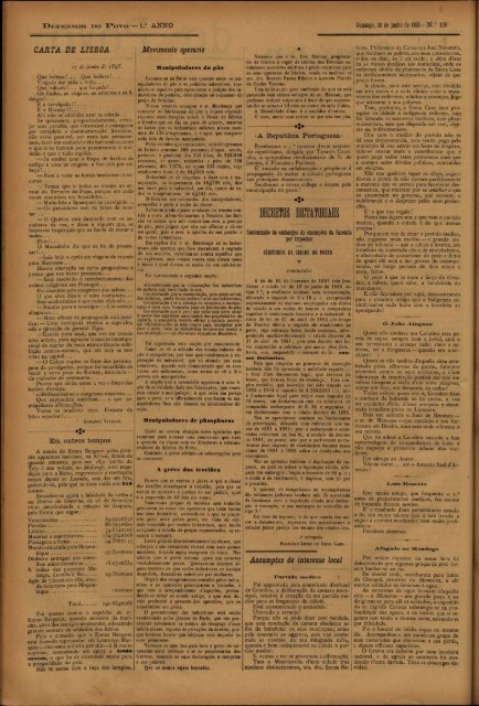 COIMBRA —Domingo, 16 de junho de 1895 A PENA DE MORTE