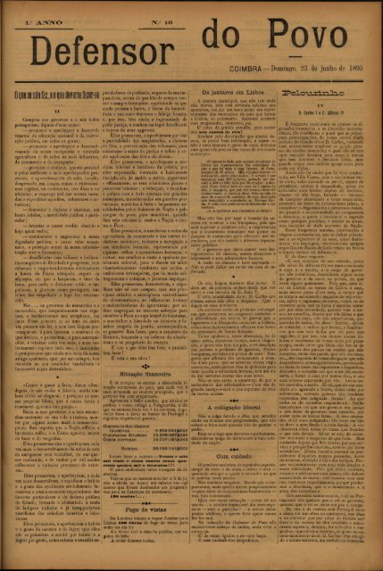 COIMBRA —Domingo, 16 de junho de 1895 A PENA DE MORTE