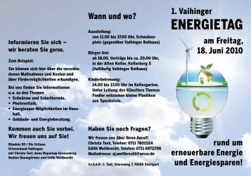 1. Vaihinger Energietag - Sabine Weissinger