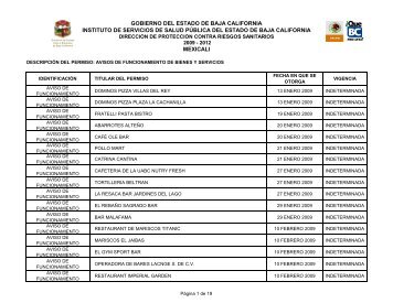 GOBIERNO DEL ESTADO DE BAJA CALIFORNIA ... - Transparencia