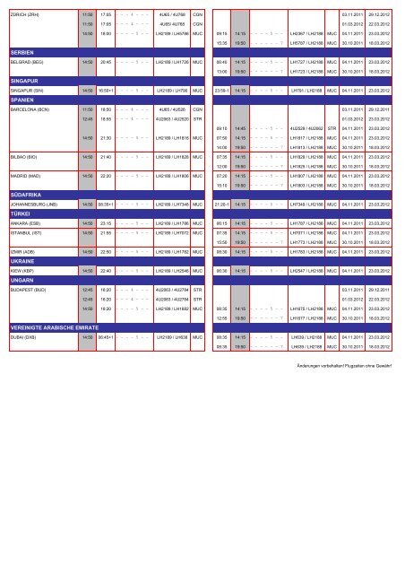 Vorschau Flugplan Winter 2011/2012 - Flughafen Rostock-Laage