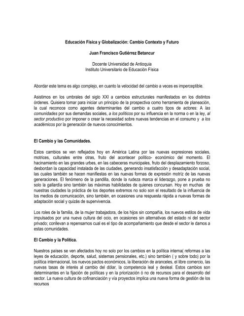 Educación Física y Globalización - VIREF - Biblioteca Virtual de ...