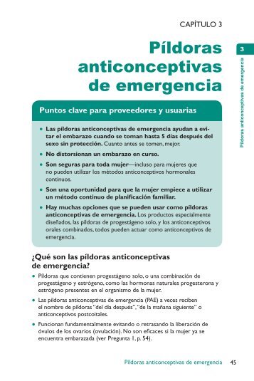 Píldoras anticonceptivas de emergencia