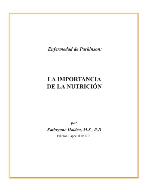 La Nutrición. pdf ( 1.11Mb ) - Parkinson Blanes