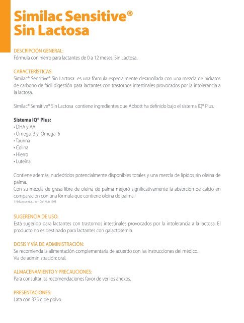 Similac Sensitive Sin L