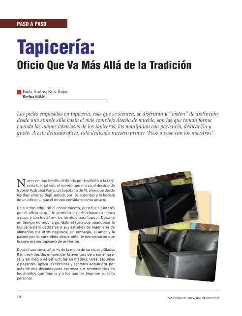 Tapicería: - Revista El Mueble y La Madera