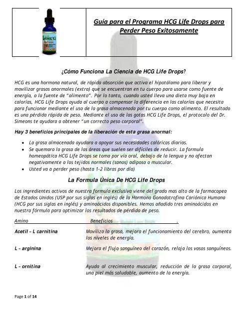 fórmula de pérdida de peso 1