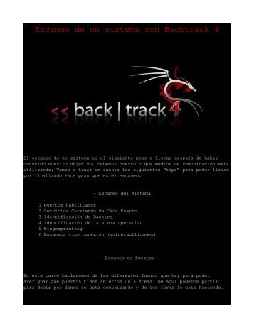 Descarga PDF - Taxonomia de un ataque con Backtrack 4