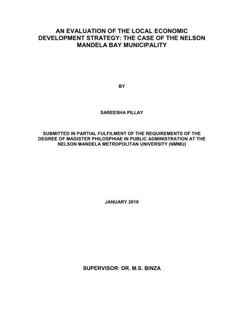 Sareesha Pillay Pdf Nelson Mandela Metropolitan University