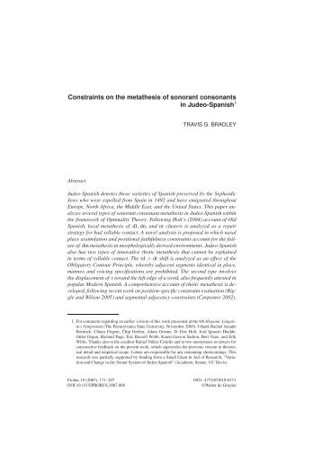 Constraints on the metathesis of sonorant consonants in Judeo ...