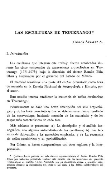 las esculturas de teotenango - Instituto de Investigaciones Históricas ...