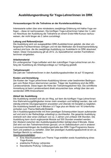 Ausbildungsordnung - (DRK) Landesverband Sachsen-Anhalt