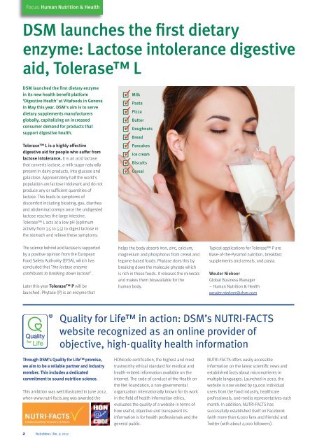 NutraNews - DSM Nutritional Products newsletter 3/2012