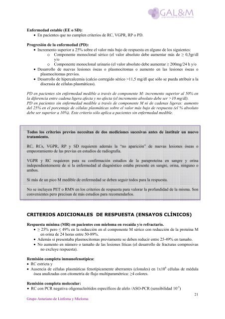 Protocolo de Actuación en Mieloma múltiple - Sociedad Asturiana ...
