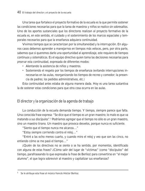 El trabajo del director y el proyecto de la escuela - Repositorio ...