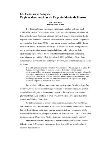 Páginas desconocidas de Eugenio María de Hostos
