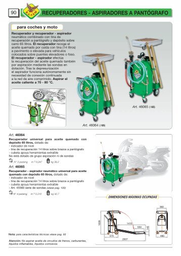 recuperadores - aspiradores a pantógrafo 900 - Harolub.com.br