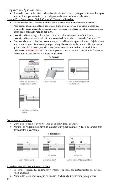 manual de manejo, instalación, y mantenimiento para el calentador ...