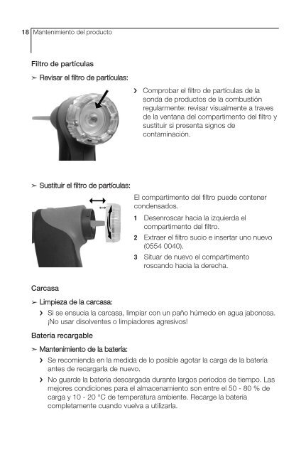 Manual de instrucciones es testo 327 Analizador de productos de la ...