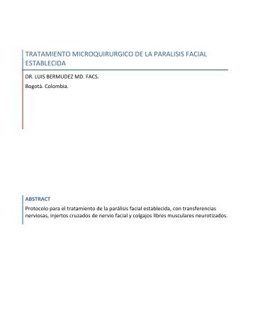 paralisis facial microcirugia - Ciruestetic