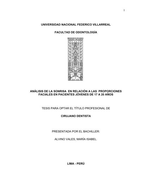 1 universidad nacional federico villarreal facultad de odontología ...