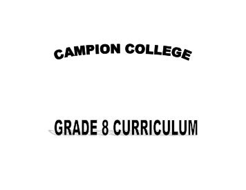 Grade 8 - Campion College