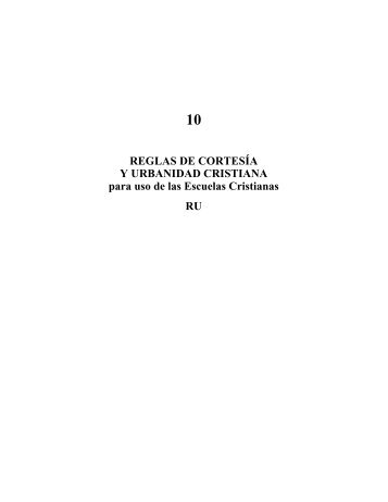 REGLAS DE CORTESÍA Y URBANIDAD CRISTIANA ... - Catholic.net