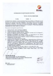 Autorización de Investigación Científica No 005 - 08 IC-FAU-DNB ...