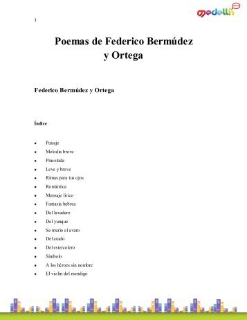 Poemas de Federico Bermúdez y Ortega