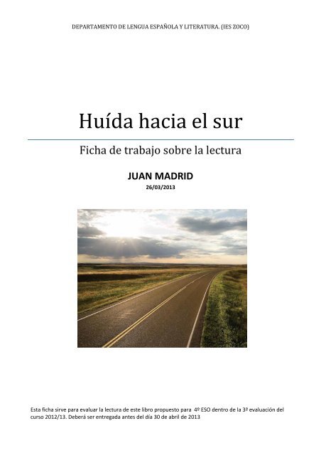 Ficha de trabajo. Huida hacia el sur. Juan Madrid.pdf - ieszocolengua