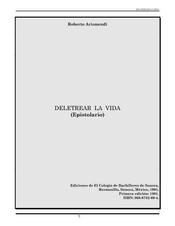 DELETREAR LA VIDA - Roberto Arizmendi, poeta