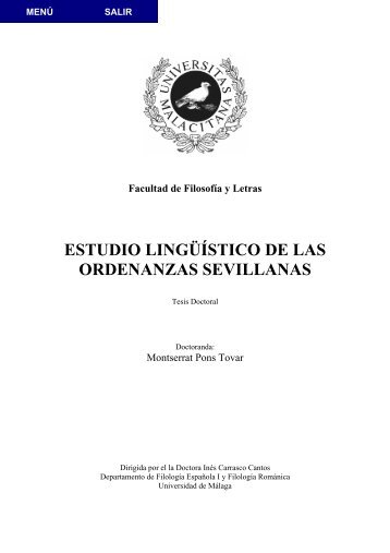 estudio lingüístico de las ordenanzas sevillanas - Universidad de ...