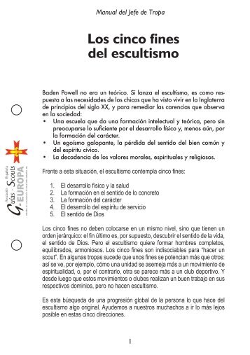 Los cinco fines del escultismo - Asociación Española de Guías y ...