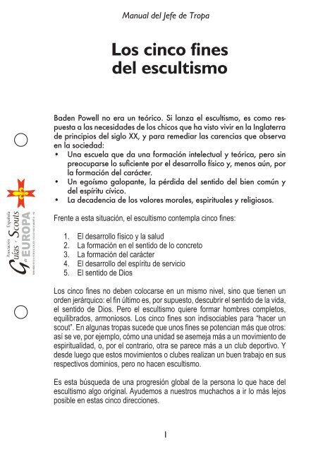 Los cinco fines del escultismo - Asociación Española de Guías y ...