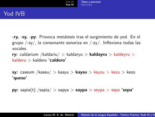 Historia de la Lengua Española - Teórico Práctico Yods III y IV (UN ...