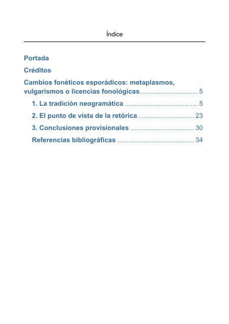 Cambios fonéticos esporádicos - Publicaciones de la Universidad ...
