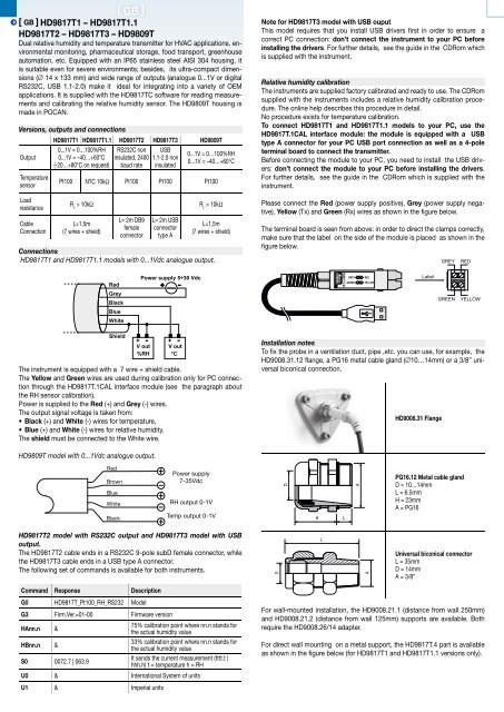 HD 9817T1 HD 9817T2 HD 9817T3 HD 9809T - Delta Ohm S.r.l.