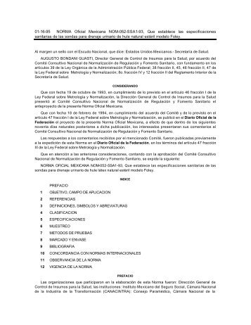 NOM-052-SSA1-1993 - Secretaría de Salud de México