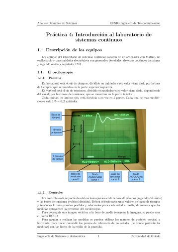 Introducción al laboratorio de sistemas continuos - Universidad de ...