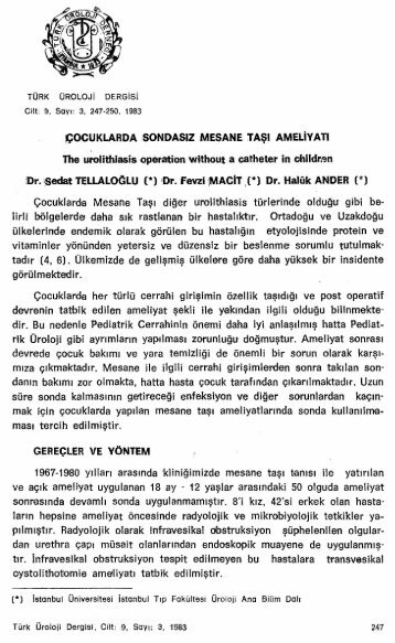 PDF - Türk Üroloji Dergisi